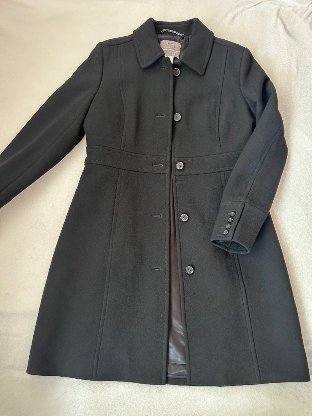 J.Crew Double Cloth Wool Coat – Women's Size 12 | Black Classic Coat 🖤